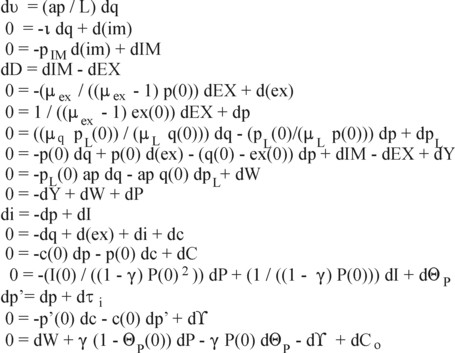 Text of a linearized economic model