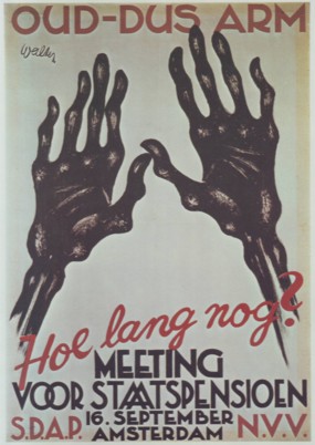 Poster old-age pension of SDAP and NVV